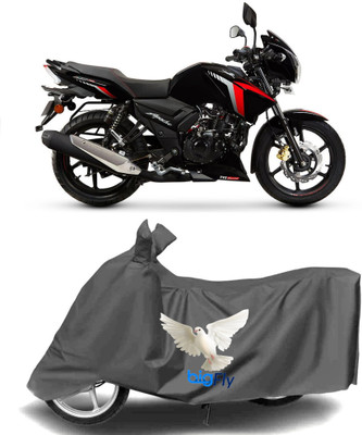 BigFly Waterproof Two Wheeler Cover for TVS, Universal For Bike(Apache RTR 160, Grey)