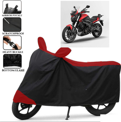 TENNYCER Waterproof Two Wheeler Cover for Bajaj(Dominar 400, Black, Red)
