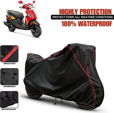 Shiv Kanha Waterproof Two Wheeler Cover for Hero(Pleasure, Black, Red)