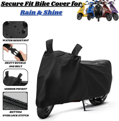 Delphinium Waterproof Two Wheeler Cover for TVS(Pep Plus, Black)