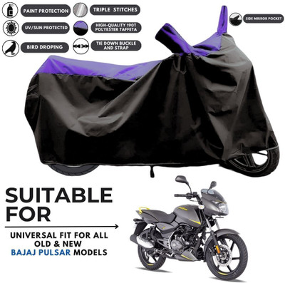 MADAFIYA Two Wheeler Cover for Bajaj(Pulsar 150 DTS-i, Black, Purple)