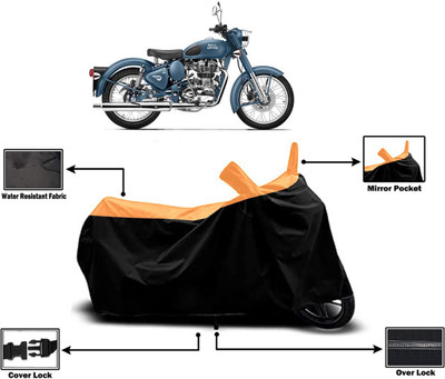 Amexride Two Wheeler Cover for Royal Enfield(Squadron Blue, Orange)