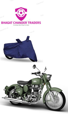 bhagat chander traders Waterproof Two Wheeler Cover for Royal Enfield(Battle Green, Blue)