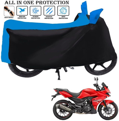 AUTOCAD Waterproof Two Wheeler Cover for Hero(Xtreme 200R, Black, Blue)