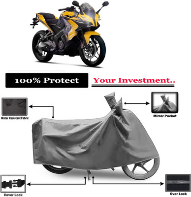 Amexride Two Wheeler Cover for Bajaj(Pulsar SS400, Grey)
