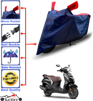 KEDIT Two Wheeler Cover for Yamaha(Fascino, Red, Blue)