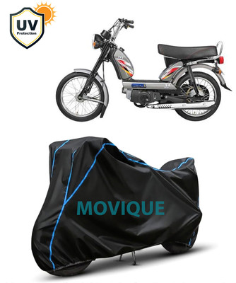 MOVIQUE Waterproof Two Wheeler Cover for TVS(XL Super, Black, Blue)