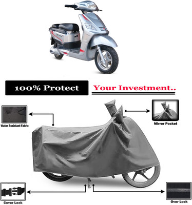 Amexride Two Wheeler Cover for Hero Electric(Electric NYX e5, Grey)