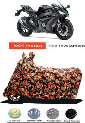 Amexride Two Wheeler Cover for Kawasaki(Ninja ZX-10R SE BS6, Multicolor)
