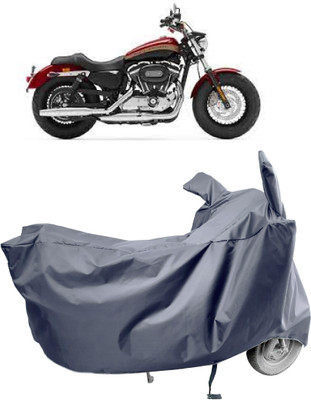 Amexride Two Wheeler Cover for Harley Davidson(1200 Custom, Grey)