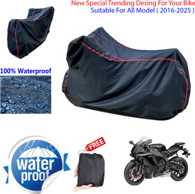 AUTOCAD Waterproof Two Wheeler Cover for Yamaha(YZF R1M BS6, Black)