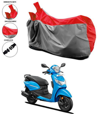 SEBONGO Waterproof Two Wheeler Cover for Hero(Pleasure+ 110, Red)
