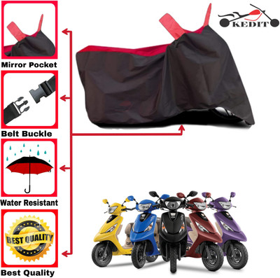 KEDIT Two Wheeler Cover for TVS(Scooty Zest, Red, Black)