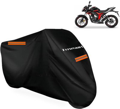 Horseyaart Waterproof Two Wheeler Cover for Suzuki(Gixxer Special Edition, Black, Orange)