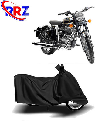 RRZ Waterproof Two Wheeler Cover for Royal Enfield(Classic Chrome, Black)