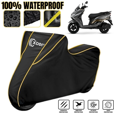 xodi Waterproof Two Wheeler Cover for Suzuki(Burgman Street, Black, Yellow)