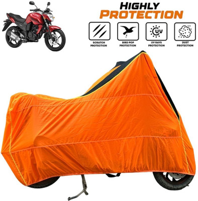 ZAQE Waterproof Two Wheeler Cover for Yamaha(FZ, Black, Orange)