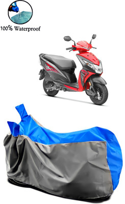 Autofly Waterproof Two Wheeler Cover for Honda(Dio, Grey, Blue)