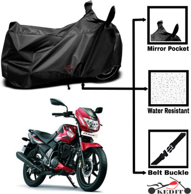 KEDIT Two Wheeler Cover for TVS(Flame SR125, Black)