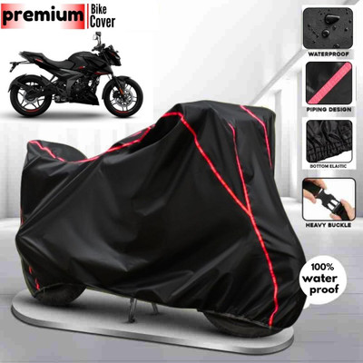 BOTAUTO Waterproof Two Wheeler Cover for Bajaj(Pulsar N160, Black, Red)