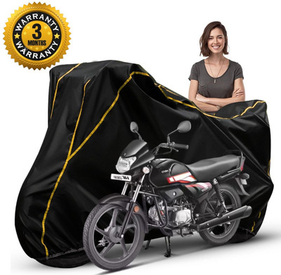 CoverX Waterproof Two Wheeler Cover for Hero(HF Deluxe, Black, Yellow)