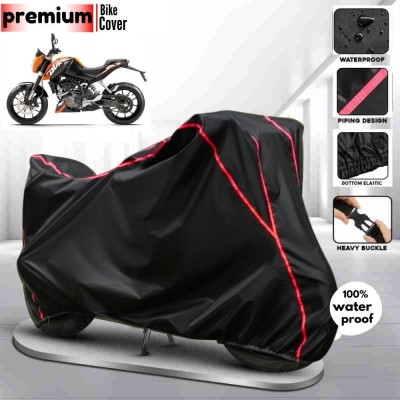 BOTAUTO Waterproof Two Wheeler Cover for KTM(125 Duke, Black, Red)