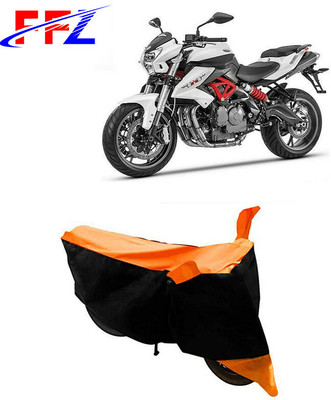 FFZ Waterproof Two Wheeler Cover for Benelli(TNT 600i, Black, Orange)