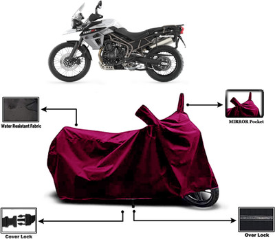 Amexride Two Wheeler Cover for Triumph(Tiger 800 XCA, Maroon)