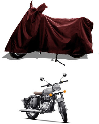 GROFATIK Two Wheeler Cover for Royal Enfield(Classic Gunmetal, Maroon)