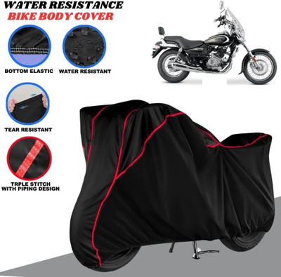 Auto Udaan Waterproof Two Wheeler Cover for Bajaj(Avenger 220 street, Black, Red)