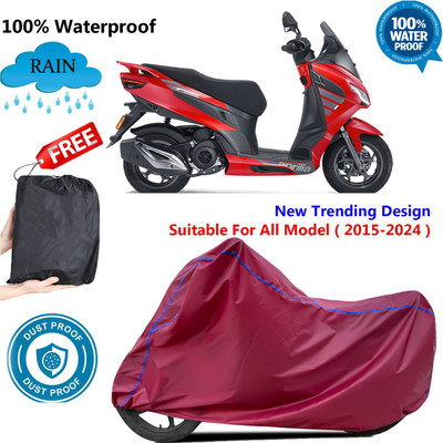OliverX Waterproof Two Wheeler Cover for Aprilia(SXR 160 BS6, Maroon)
