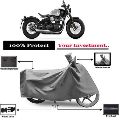 Amexride Two Wheeler Cover for Triumph(Bonneville Bobber BS6, Grey)
