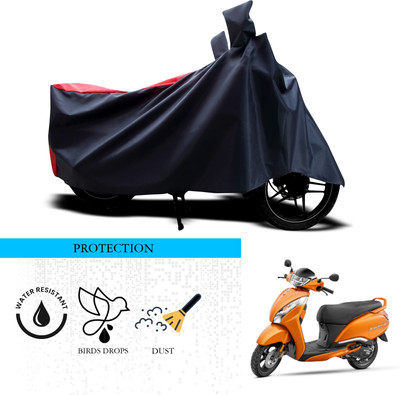 ANTHUB Waterproof Two Wheeler Cover for TVS(Jupiter 125, Black, Red)