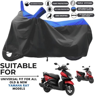 MADAFIYA Two Wheeler Cover for Yamaha(RayZR 125 BS6, Black, Blue)