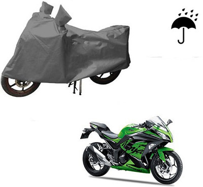 DeepShakshi AUTOMOTIVE Waterproof Two Wheeler Cover for Kawasaki(Ninja 300, Grey)