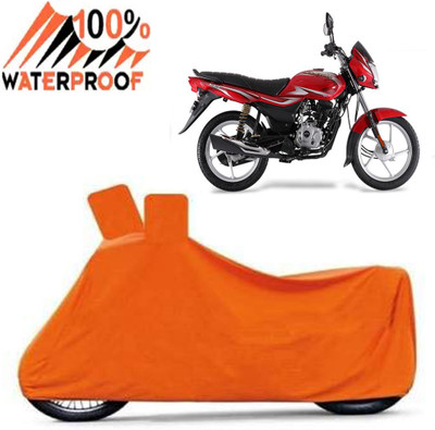 ROYAL AUTO MART Waterproof Two Wheeler Cover for Bajaj(Platina 100, Orange)