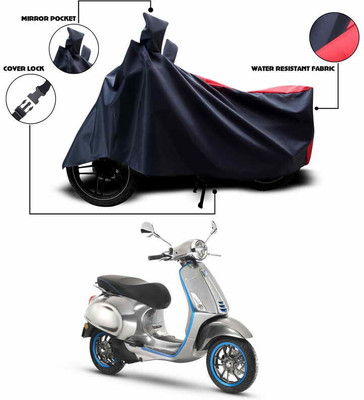 DeepShakshi AUTOMOTIVE Waterproof Two Wheeler Cover for Vespa(Electric, Red, Black)