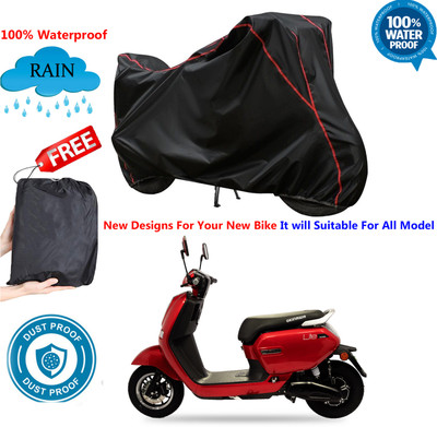 AUTOCAD Waterproof Two Wheeler Cover for Okinawa(Lite, Black)