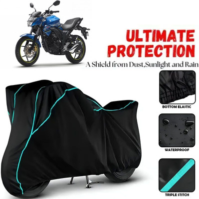 OliverX Waterproof Two Wheeler Cover for Suzuki(Gixxer, Black, Blue)