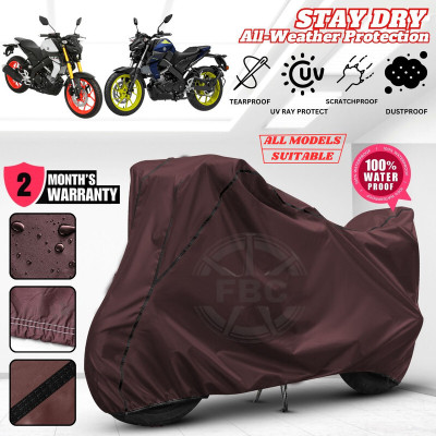 FBC Waterproof Two Wheeler Cover for Yamaha(MT 15, Maroon, Black)