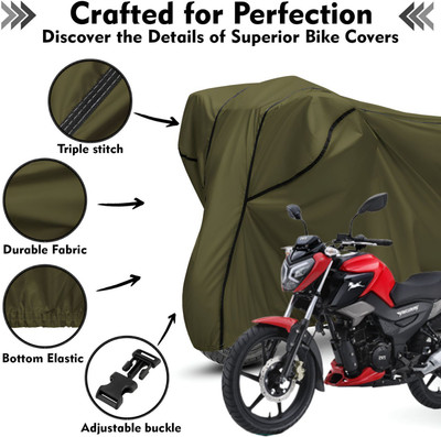 AutoGalaxy Waterproof Two Wheeler Cover for TVS(Raider, Green, Black)