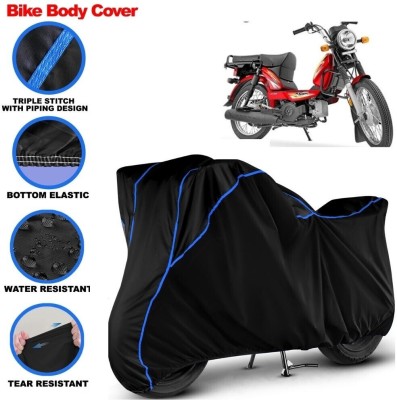 Grizzly Two Wheeler Cover for TVS(XL 100 Heavy Duty, Black, Blue)