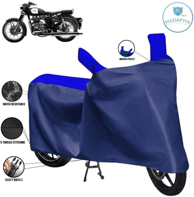 MADAFIYA Waterproof Two Wheeler Cover for Royal Enfield(Classic 350, Blue, Multicolor)