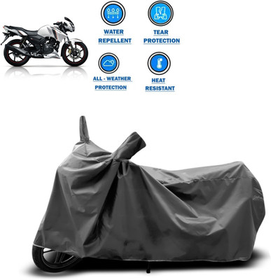 DeepShakshi AUTOMOTIVE Two Wheeler Cover for TVS(Apache 150, Grey)