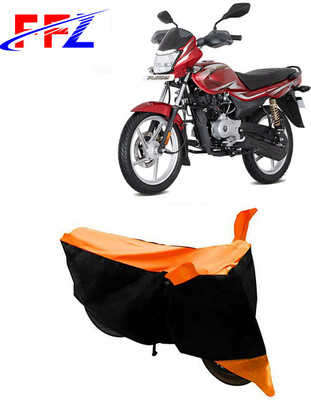 FFZ Waterproof Two Wheeler Cover for Bajaj(Platina 100 DTS-i, Black, Orange)