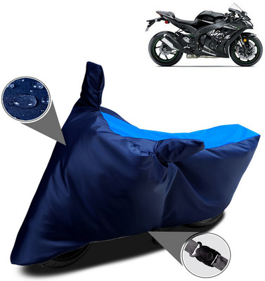 AutoRash Waterproof Two Wheeler Cover for Kawasaki(Ninja ZX-10R, Blue)