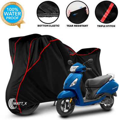 MATT_X Waterproof Two Wheeler Cover for TVS(Jupiter, Black, Red)