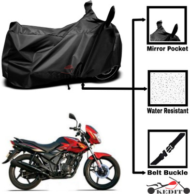 KEDIT Two Wheeler Cover for TVS(Flame DS 125, Black)