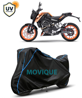 MOVIQUE Waterproof Two Wheeler Cover for KTM(125 Duke, Black, Blue)