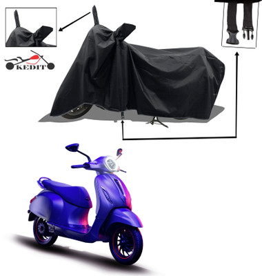 KEDIT Two Wheeler Cover for Bajaj(Urbanite Chetak, Black)